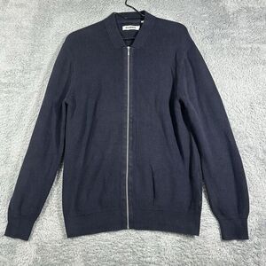 Ben Sherman Original Zip Up Sweater Jumper‎ Cardigan Large Navy Blue